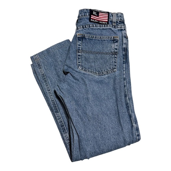 2000s Y2K Ralph Lauren Big Patch Jeans Women's 8x31 (Fits 31x27 1/8) - Picture 1 of 10